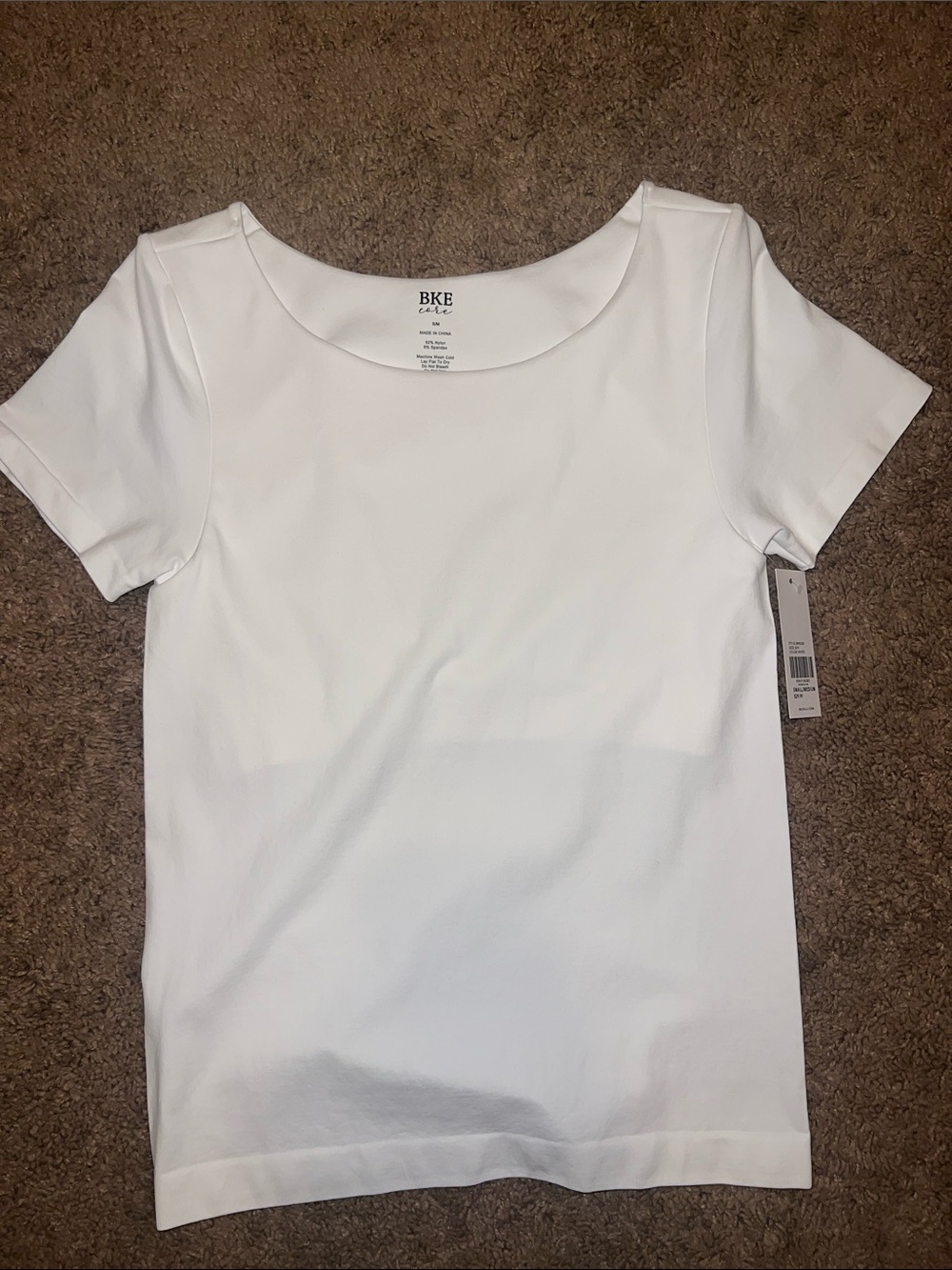 BKE White Scoop Neck Short Sleeve Tee